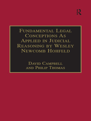 cover image of Fundamental Legal Conceptions As Applied in Judicial Reasoning by Wesley Newcomb Hohfeld